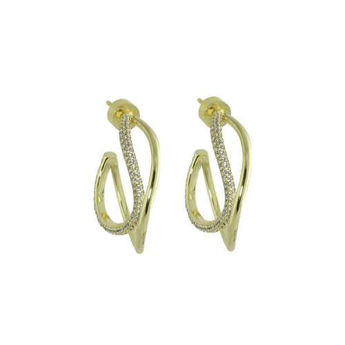 WAVY DOUBLE HOOP EARRING