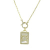 MOTHER OF PEARL DOG TAG NECKLACE