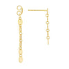 14K DOUBLE DROP DISC EARRINGS