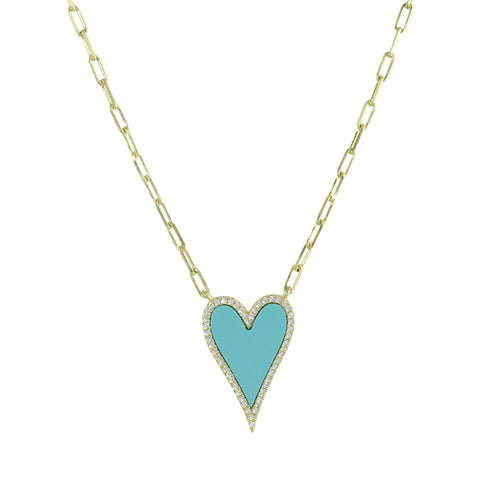 elongated heart necklace 