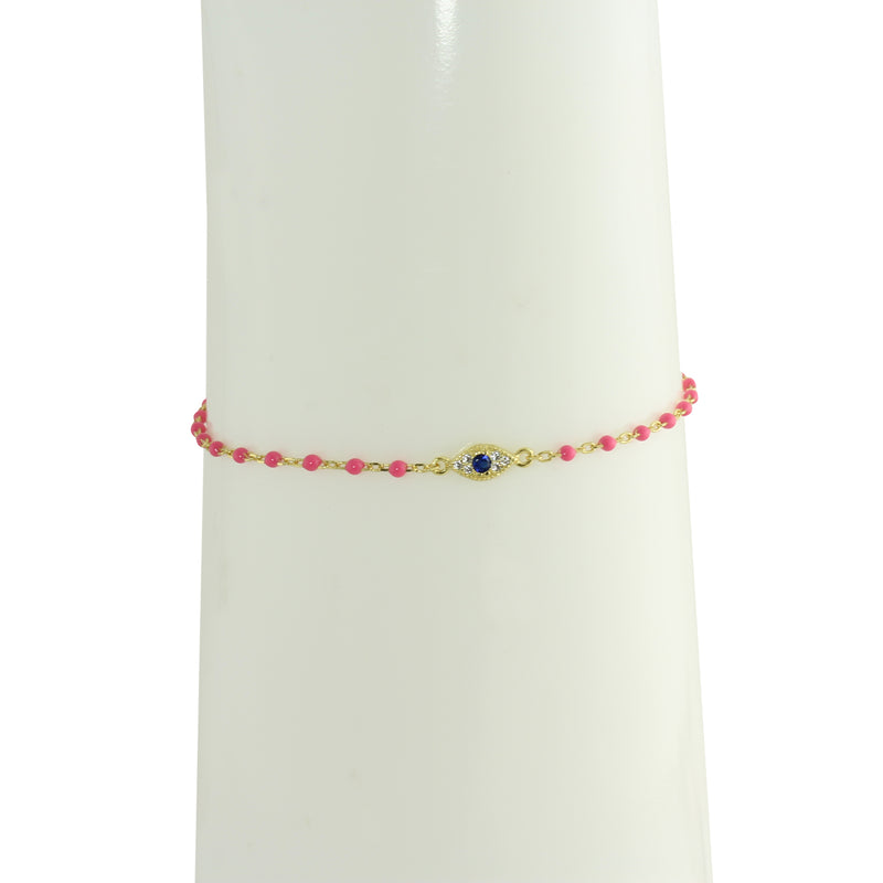 pink evil eye bracelet