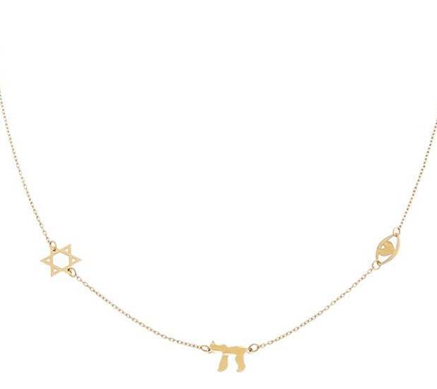 MINI STAR OF DAVID CHAI EYE NECKLACE  (or bracelet)