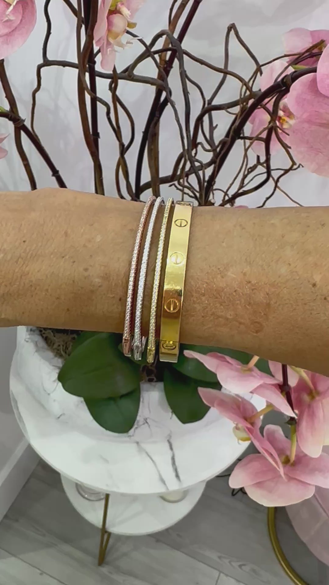 THIN CZ STACKING BANGLE