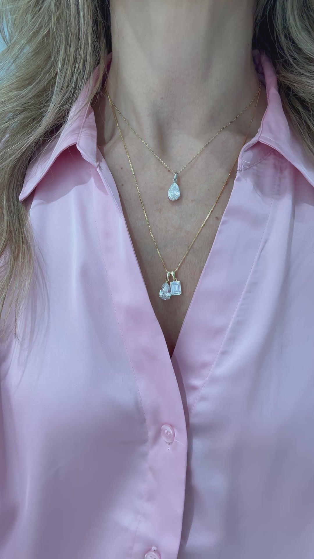 2 STONE SOLITAIRE NECKLACE