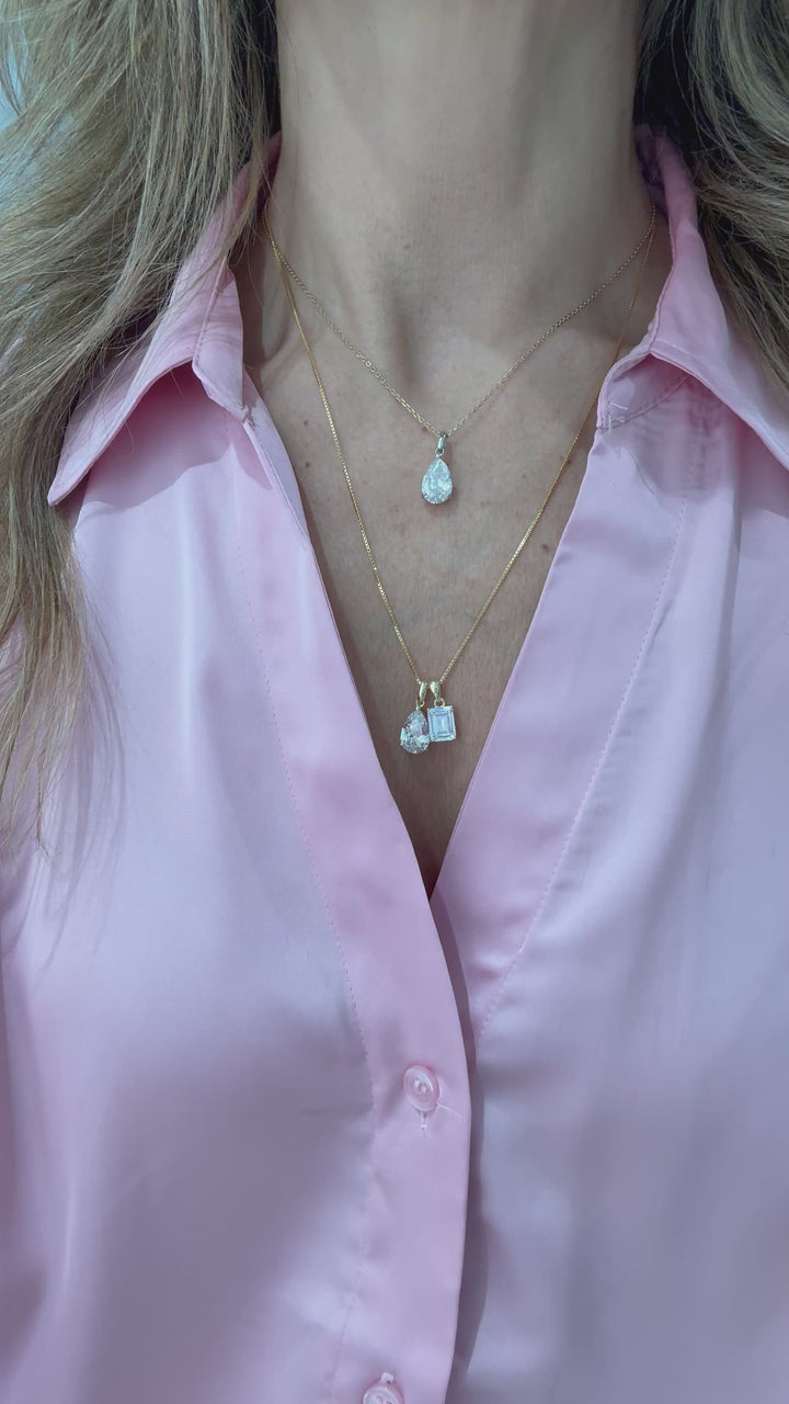 2 STONE SOLITAIRE NECKLACE