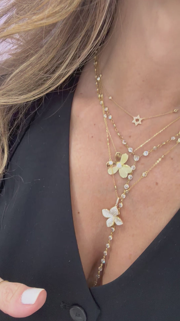 14K DIAMOND STAR OF DAVID ON DIAMOND CHAIN