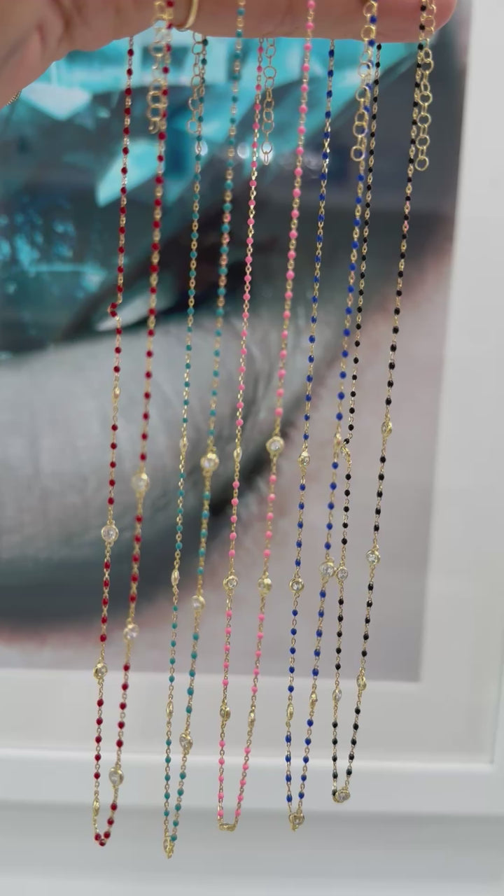 COLOR DIAMONDS BY THE YARD NECKLACE