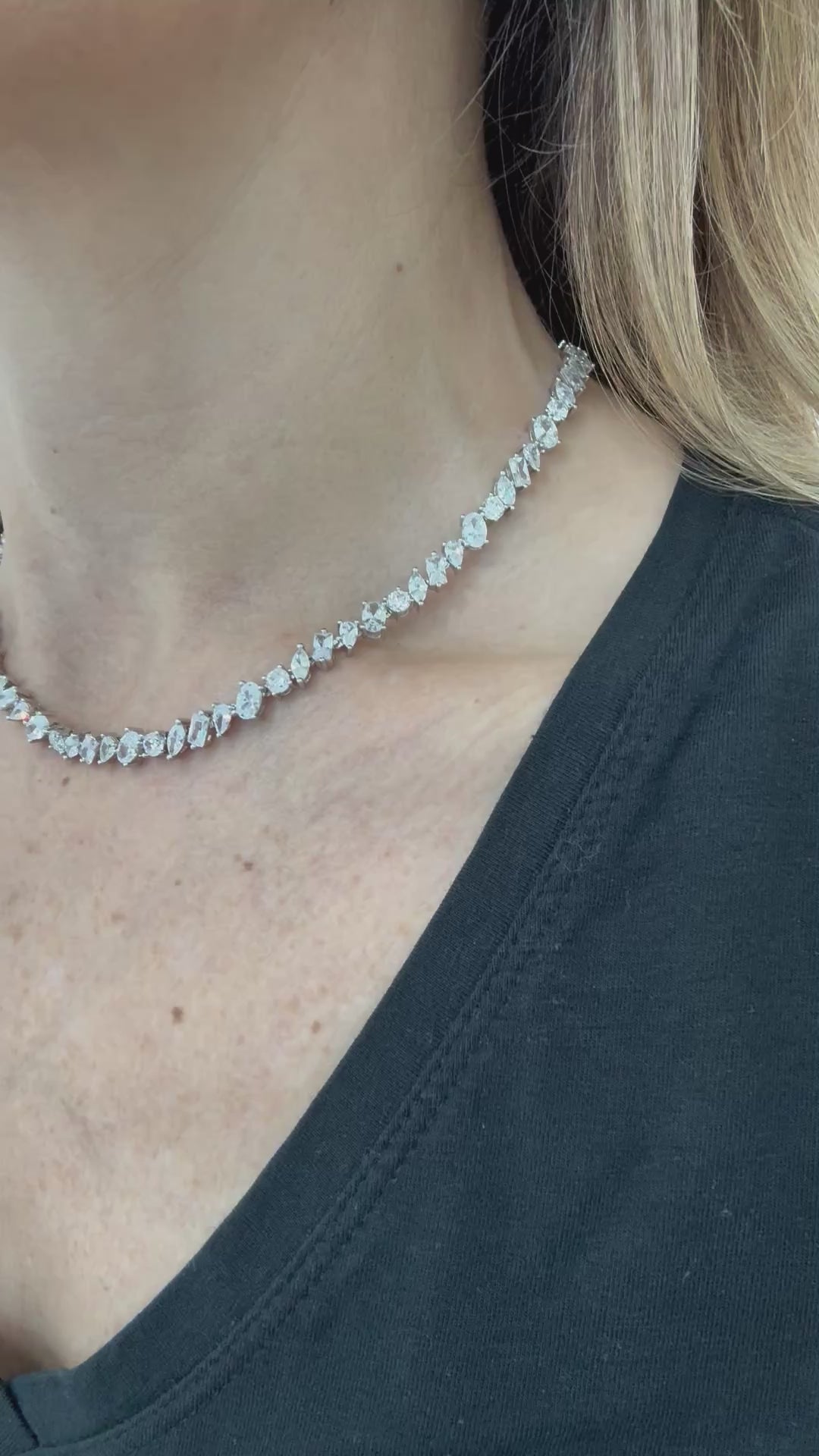 MIXED SHAPE TENNIS NECKLACE
