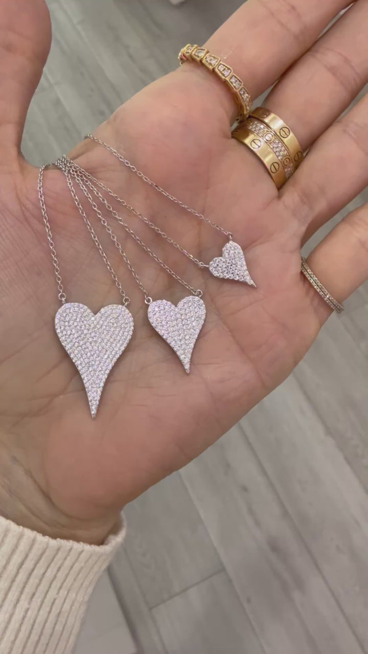PAVÈ ELONGATED HEART NECKLACE