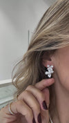 PAVÈ DOUBLE FLOWER DROP EARRINGS