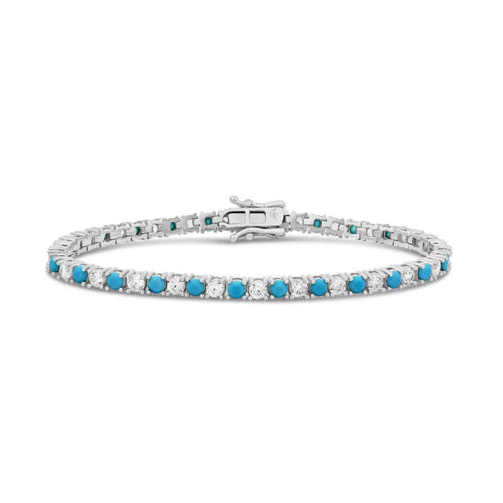 TURQUOISE &amp; DIAMOND TENNIS BRACELET