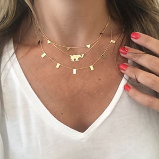 14K MINI TRIANGLE STATION NECKLACE