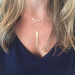 14K STACKED MINI TRIANGLES NECKLACE
