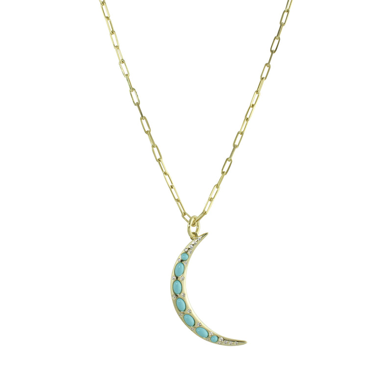 Turquoise moon link necklace