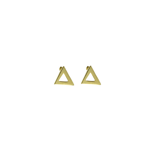 gold triangle studs