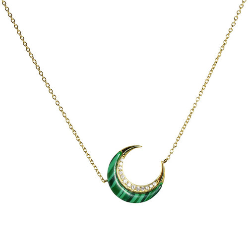 ENAMEL MOON NECKLACE - adammarcjewels