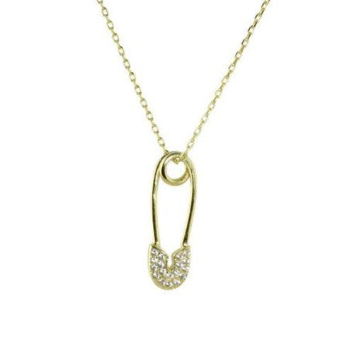 gold safety pin necklace