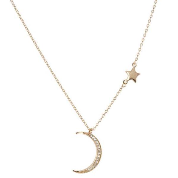 crescent moon with star necklace