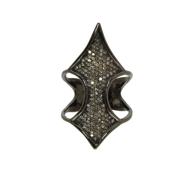 CHAMPAGNE DIAMOND SPIKE RING - adammarcjewels