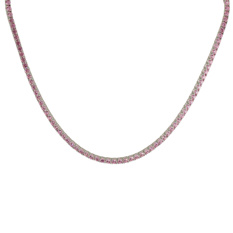 BABY PINK TENNIS NECKLACE
