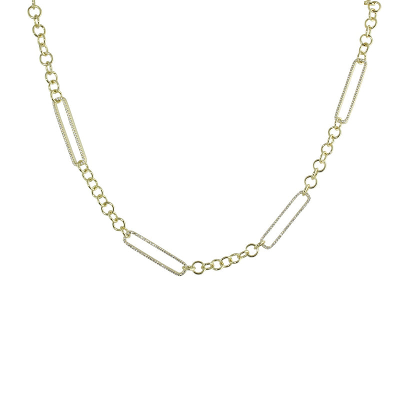 Gold fancy mixed link necklace