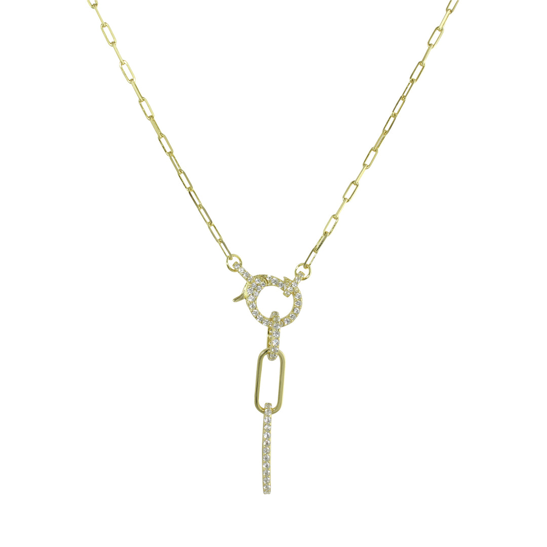 Fancy lobster lock with hanging links necklace