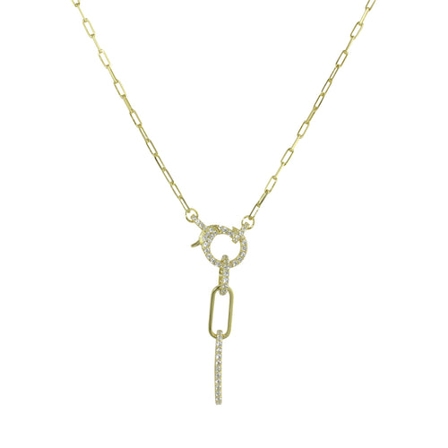 Fancy lobster lock with hanging links necklace