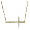 gold sideways cross necklace