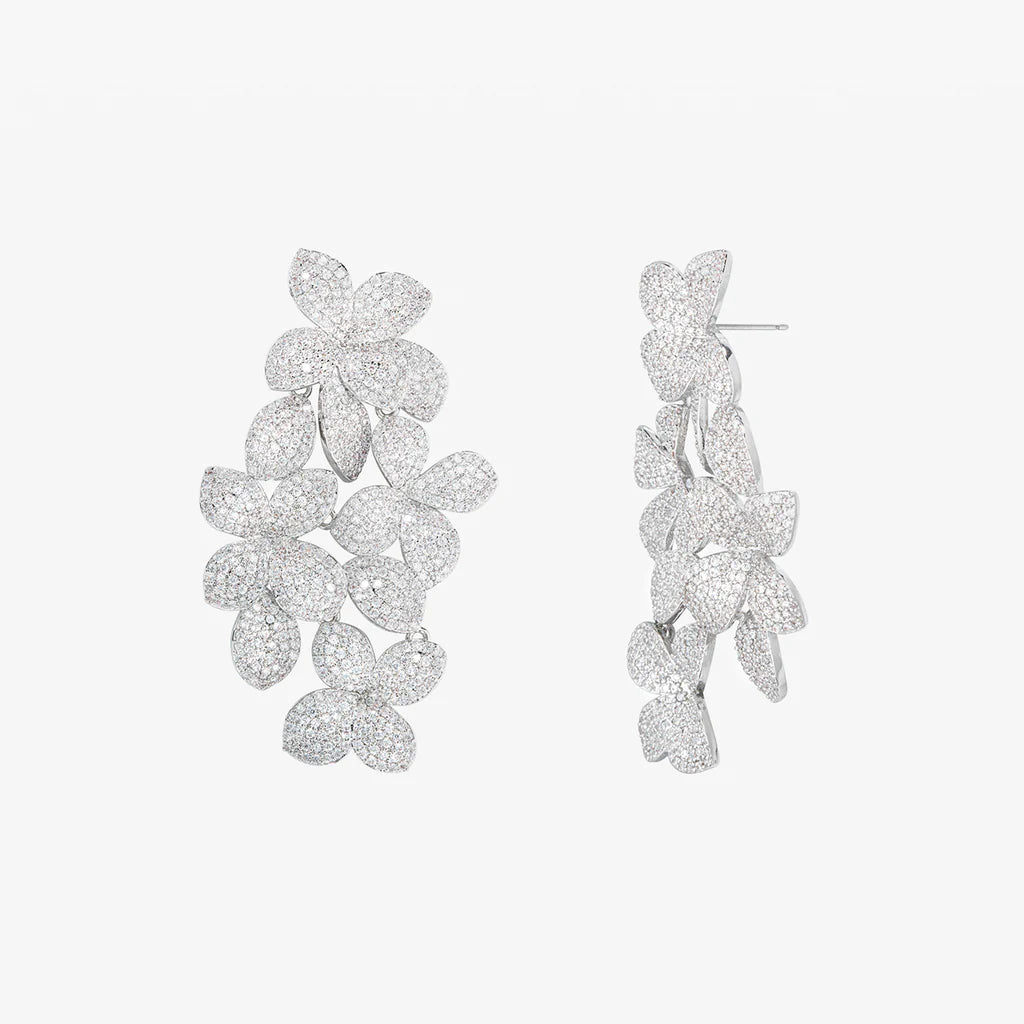 LARGE FLOWER DROP EARRINGS