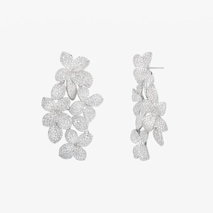 LARGE FLOWER DROP EARRINGS