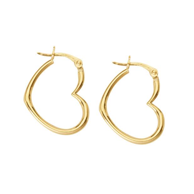 17.0mm Tilted Tube Heart-Shaped Hoop Earrings in 14K Gold | Peoples  Jewellers