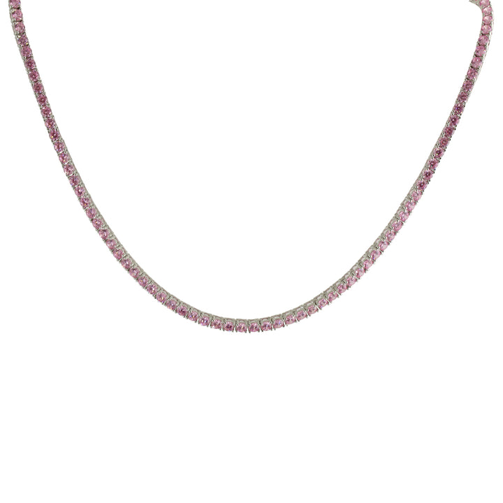 BABY PINK TENNIS NECKLACE