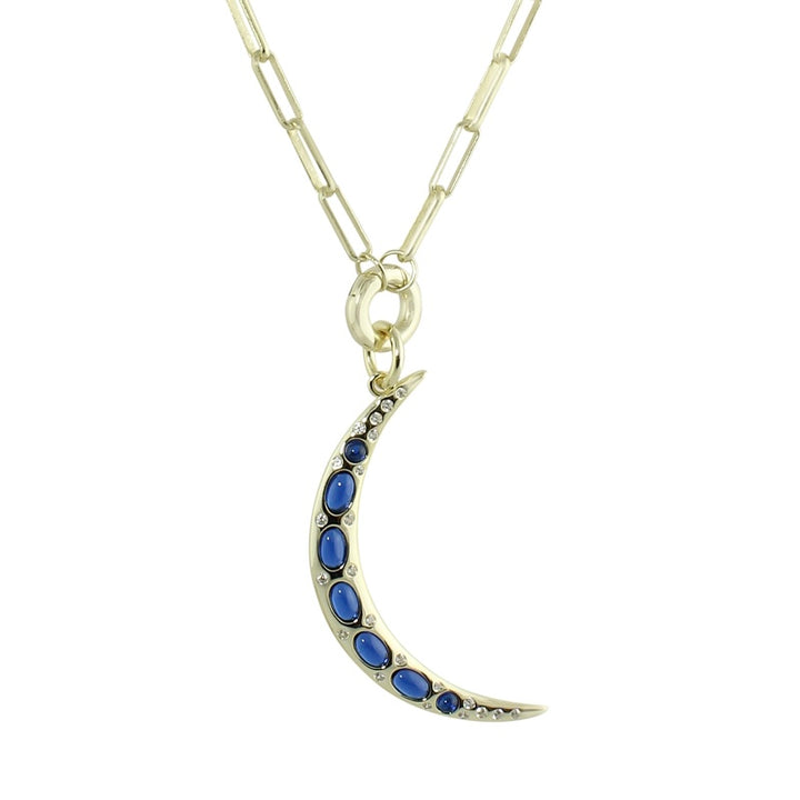 ENAMEL CRESCENT MOON LINK NECKLACE