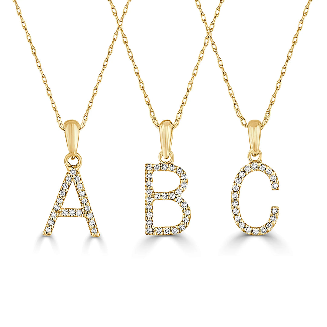 mini diamond initial necklace
