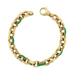 14k gold enamel link bracelet