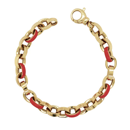 14k gold & color link bracelet