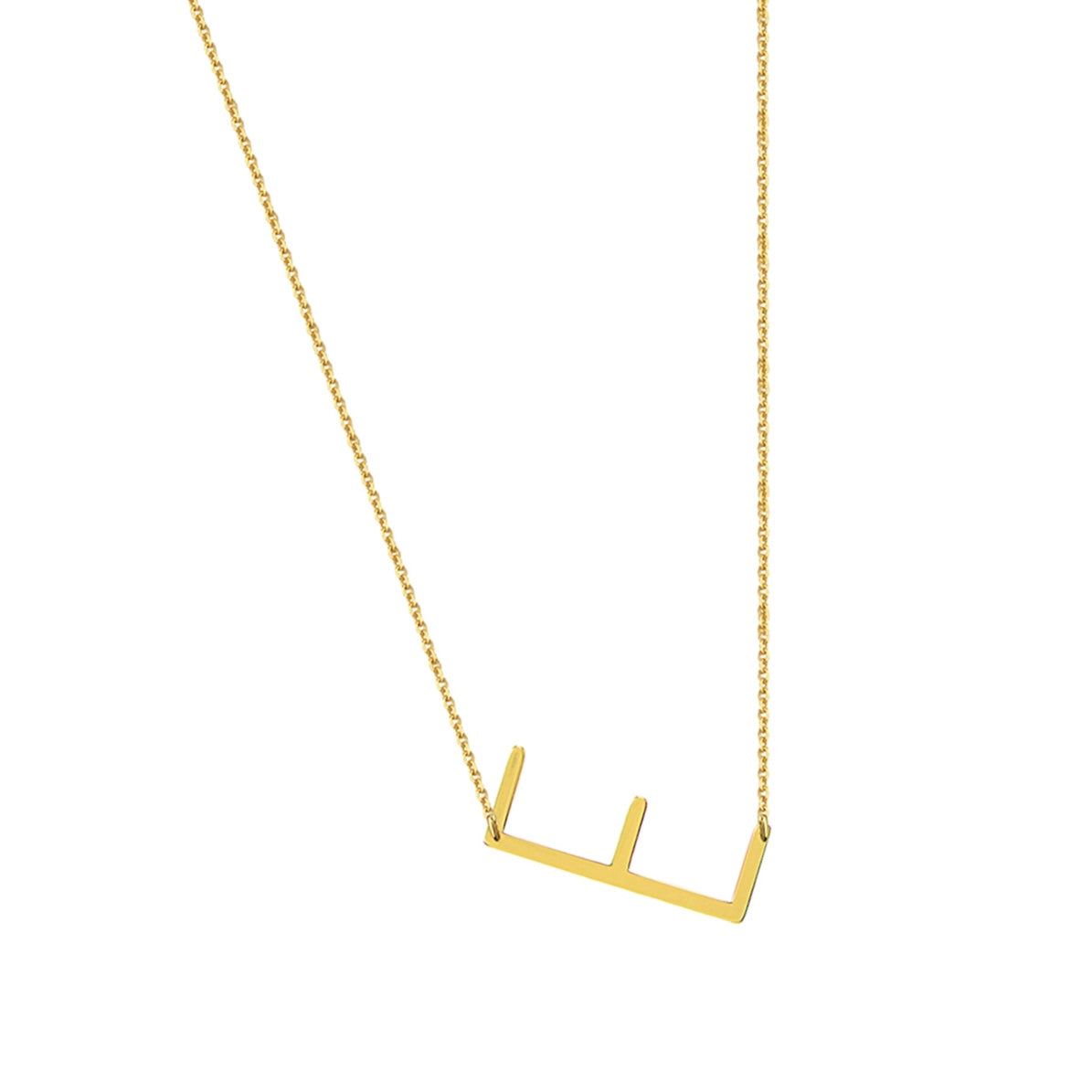 Gold Sideways Initial Necklace – Four Sisters Boutique