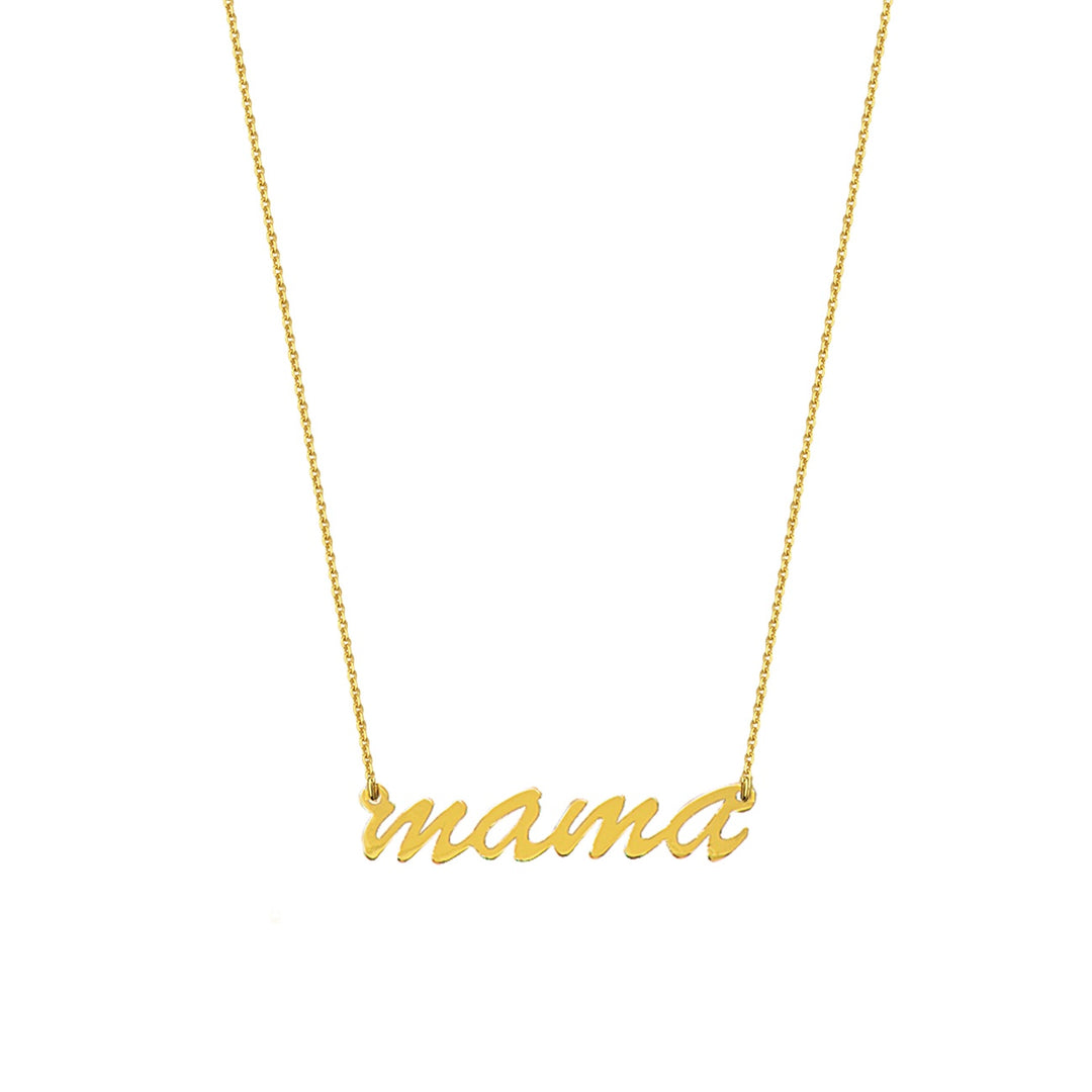 gold script nameplate necklace