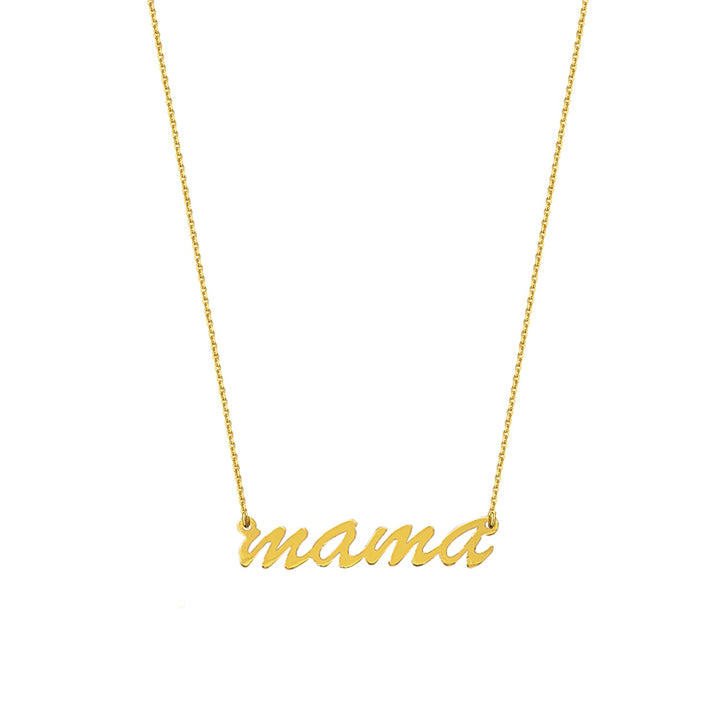 gold script nameplate necklace