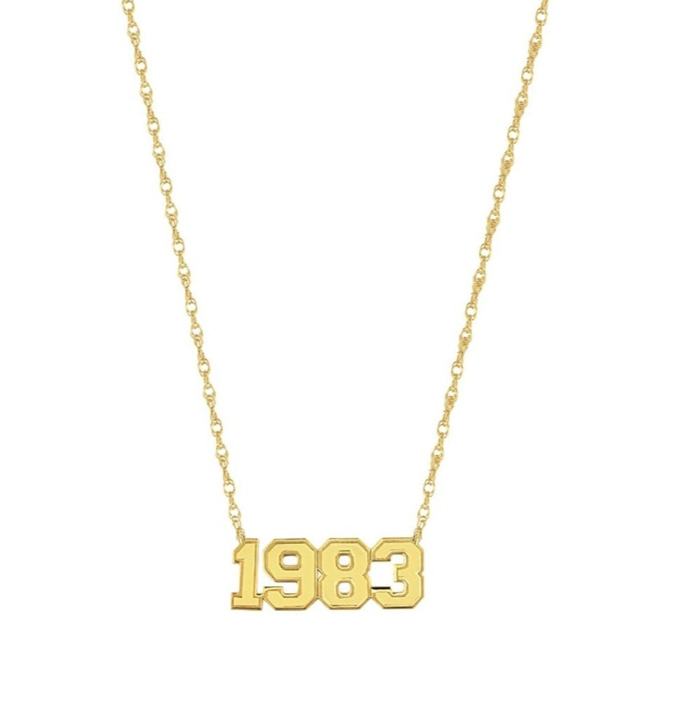 gold varsity year necklace 
