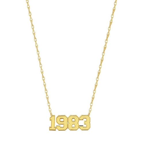 gold varsity year necklace 
