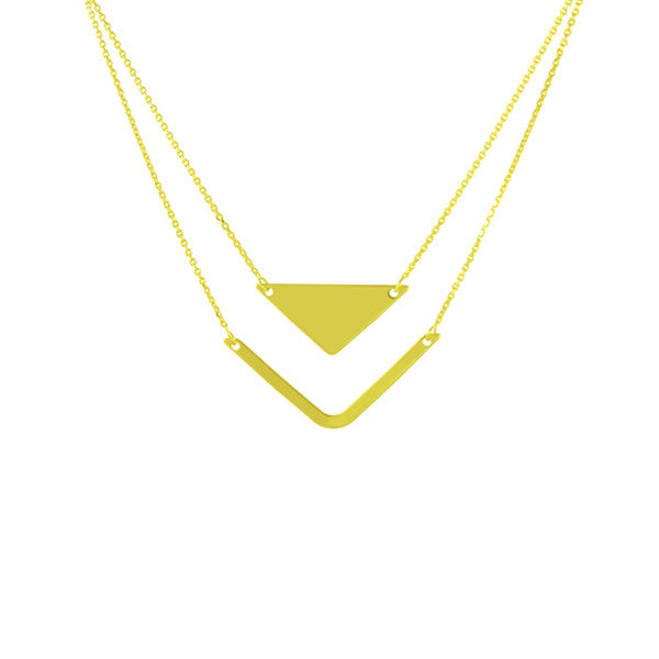 14k gold double layer necklace 