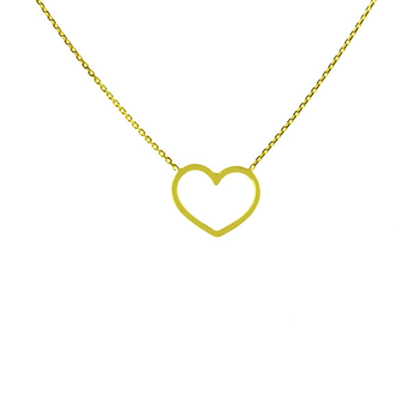 14K GOLD CUTOUT HEART NECKLACE - adammarcjewels