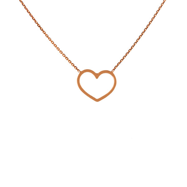 14K GOLD CUTOUT HEART NECKLACE - adammarcjewels