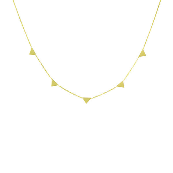 14K MINI TRIANGLE STATION NECKLACE