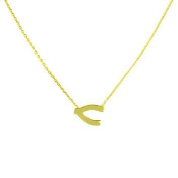 Diamond Accent Wishbone Pendant in 10K Gold | Peoples Jewellers