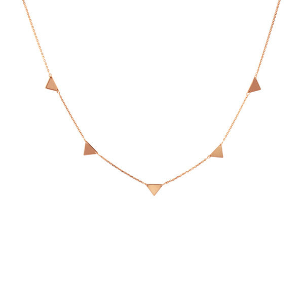 14K MINI TRIANGLE STATION NECKLACE