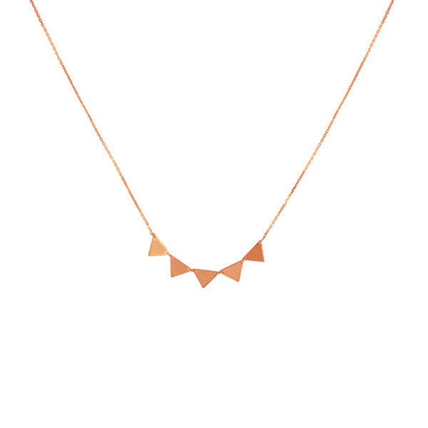 14K STACKED MINI TRIANGLES NECKLACE