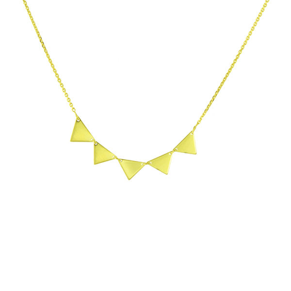 14K STACKED MINI TRIANGLES NECKLACE