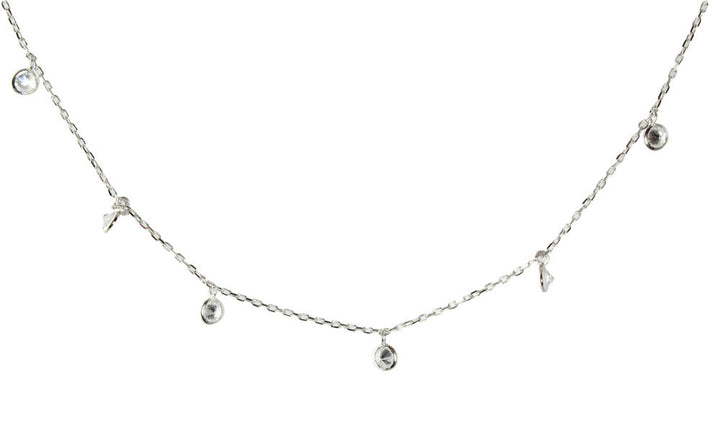 Silver hanging diamonds choker 
